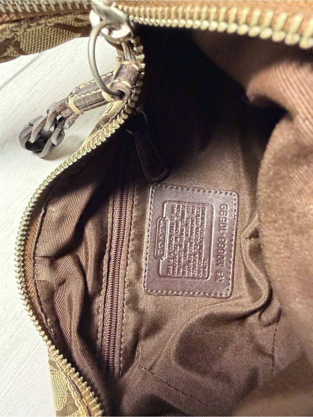 Vintage mini Coach Signature Canvas Hobo Brown_11